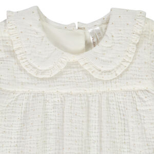 Tunique manches longues à pois dorés pour bébé fille 