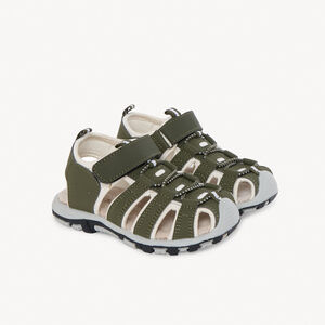Sandales velcro avec élastiques kaki pour garçon 