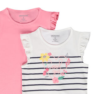 Lot de 4 t-shirts en jersey fantaisie pour fille 