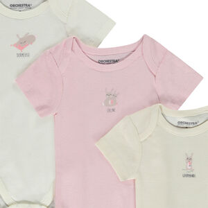 Lot de 7 bodies manches courtes motifs lapins pour bébé fille 