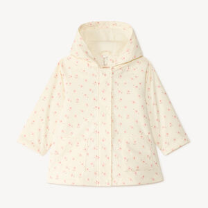 Parka gomme à capuche imprimé fleurs pour bébé fille 