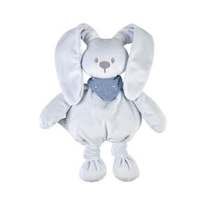 Peluche - Lapin avec foulard phosphorescent -  Bleu pastel - 30 cm  