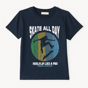 T-shirt manches courtes broderie skateur pour garçon 