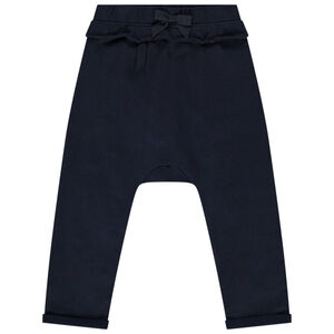 Jogging en molleton uni avec liseré volanté pour bébé fille 