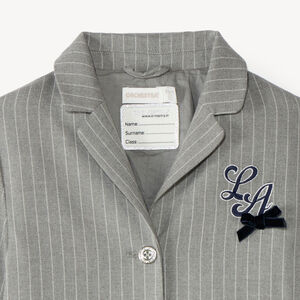 Blazer court fille style uniforme en flanelle 