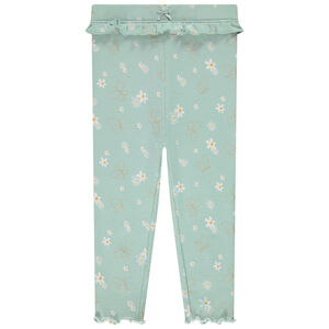 Caleçon en rib avec imprimé fleuri pour bébé fille 