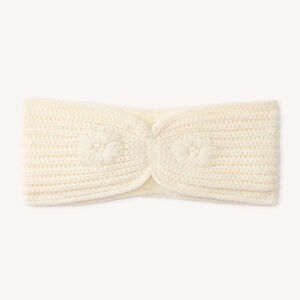 Bandeau bébé fille en maille avec fleurs brodées 