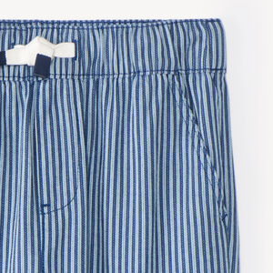 Pantalon garçon baggy toile rayée 