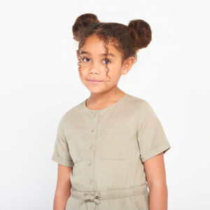 Robe manches courtes en toile fluide pour fille 