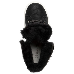 Bottillons noirs à col en fausse fourrure pour fille 