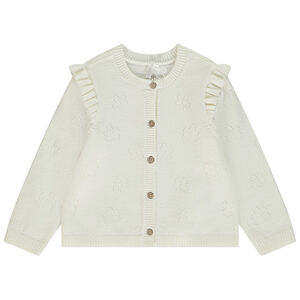 Gilet en tricot pointelle fleuri pour bébé fille 
