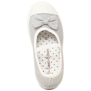 Babies rayées en toile avec nœud et lanière élastiquée pour bébé fille 