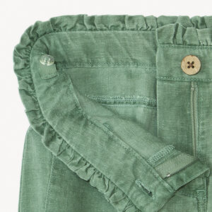 Pantalon en toile à taille élastiquée pour fille 