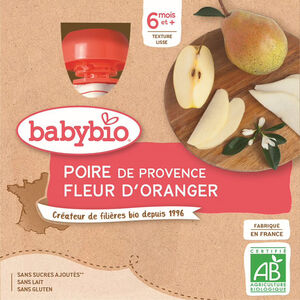 Gourde sucrée Poire et Fleur d'Oranger 