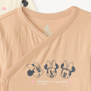 Lot de 3 bodies manches longues bébé fille print Minnie Disney (Finitions différentes selon l'âge) 