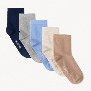 Lot de 5 paires de chaussettes unies pour garçon 