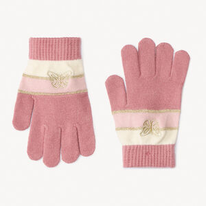 Gants en tricot effet colorblock pour fille 