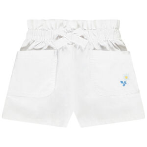 Short à poches en popeline unie pour bébé fille 
