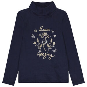 Sous-pull à col roulé avec print pailleté fantaisie pour fille 