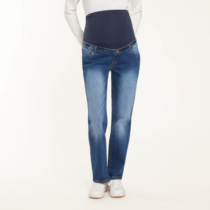 Jean straight de grossesse avec bandeau haut 
