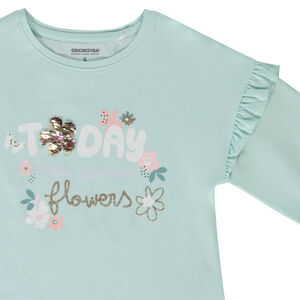 T-shirt manches longues fantaisie à sequins magiques pour fille 