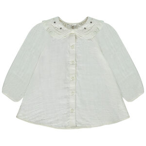 Tunique manches longues à col claudine pour bébé fille 