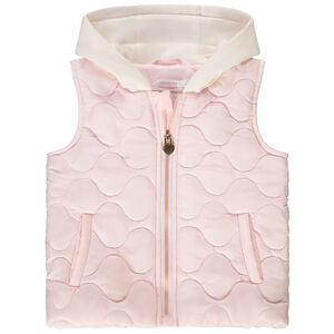 Doudoune sans manches bi-matière pour bébé fille 