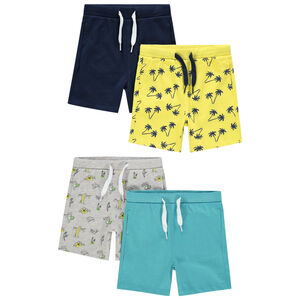 Lot de 4 Bermudas pour enfant garçon unis et imprimés  