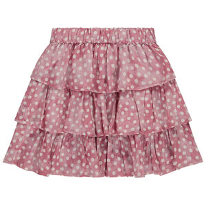 Jupe courte à volants imprimé pois pour fille 