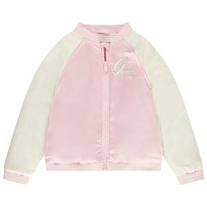 Blouson teddy bicolore avec écriture brodée pour fille 