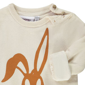 Pull en tricot print Bugs Bunny et détails à rayures pour bébé garçon 