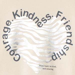 Sweat molleton oversize motif cœur argenté pour fille 