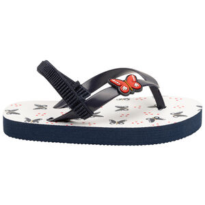 Tongs imprimé et badge papillons pour bébé fille 