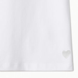 Lot de 3 t-shirts manches courtes unis à foil print cœur pour fille 