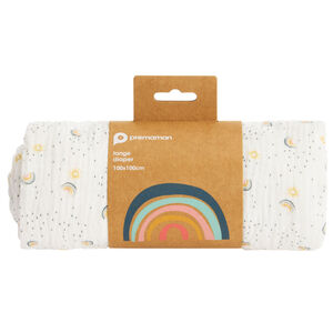 Lange en gaze de coton 100 x 100 cm imprimé arcs-en-ciel 