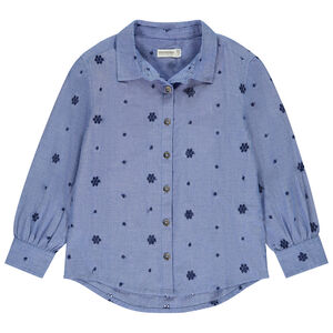 Chemise manches longues avec broderie pour fille  