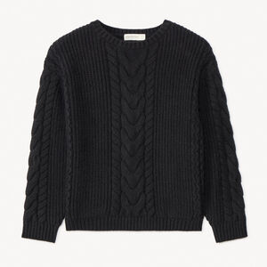Pull oversize en tricot torsadé uni pour fille 