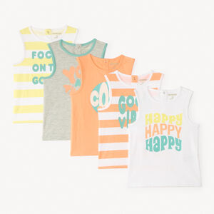 Lot de 5 débardeurs en jersey fantaisie pour bébé garçon 