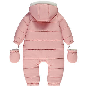 Combi-pilote unie rembourrée pour bébé fille avec finitions différentes selon l'âge 