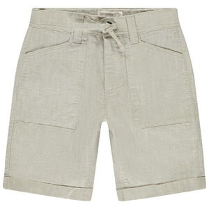 Bermuda uni en toile tissée pour garçon 