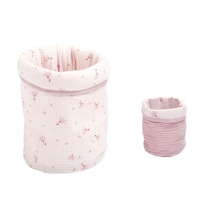 Set de 2 corbeilles de rangement en tissu Lovely Blossom 