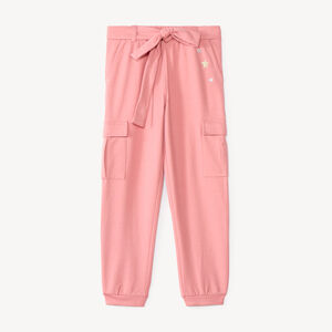 Pantalon de jogging fille coupe cargo avec ceinture à nouer 