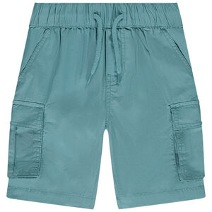 Bermuda cargo uni en popeline pour garçon 