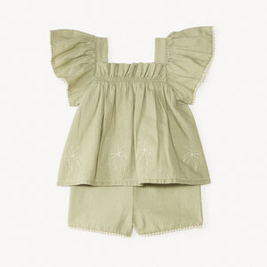 Ensemble court 2 pièces blouse + short pour bébé fille 