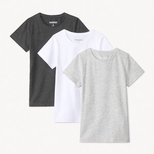 Lot de 3 maillots de corps manches courtes unis pour garçon 