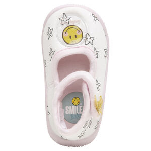 Chaussons forme babies avec badge Smiley Baby et étoiles 
