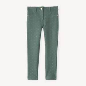 Pantalon fille skinny en molleton à pois dorés 