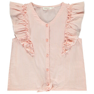 Chemisier rayé à gros volants pour fille 