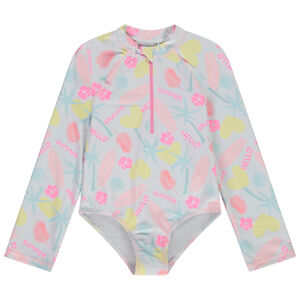 Maillot de bain 1 pièce anti-UV imprimé exotique pour fille 