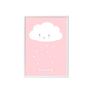 Cadre poster - Nuage/rose 